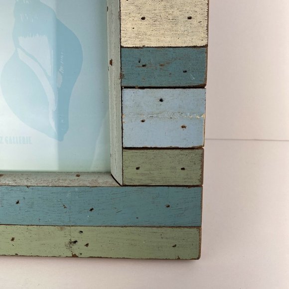 Z Gallerie 4 x 6 Picture Frame Distressed Painted Wooden Beach Ocean Theme - Picture 5 of 10